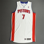 Gordon, Ben<br>White Regular Season - Worn 1 Game (1/15/11)<br>Detroit Pistons 2010-11<br>#7 Size: 2XL+4