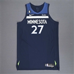 Gobert, Rudy<br>Navy Icon Edition - Worn 10/23/2022 (Recorded a Double-Double)<br>Minnesota Timberwolves 2022-23<br>#27 Size: 54+6